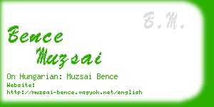 bence muzsai business card